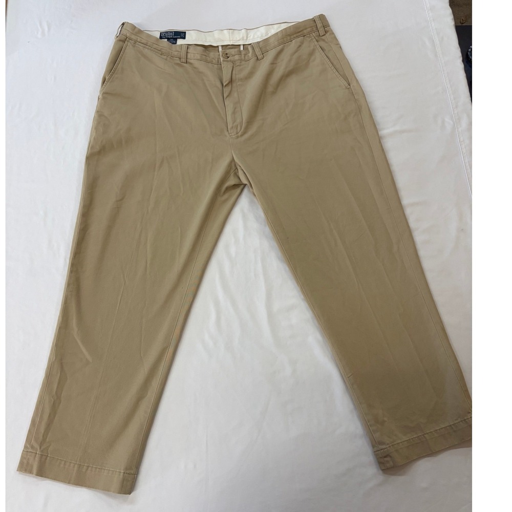 Polo Ralph Lauren Preston Pant Mens 44Bx30 Tan Khaki Cotton Chino Straight Leg